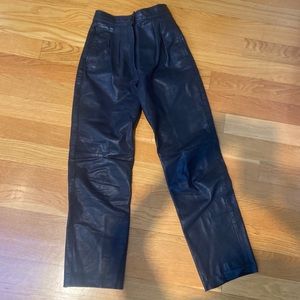 Vintage black leather women’s pants.